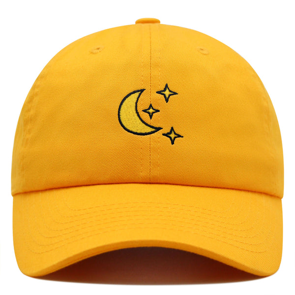 Moon Premium Dad Hat Embroidered Baseball Cap Space Sky Night