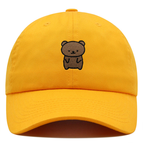 Bear Premium Dad Hat Embroidered Baseball Cap Teddy Bear Brown