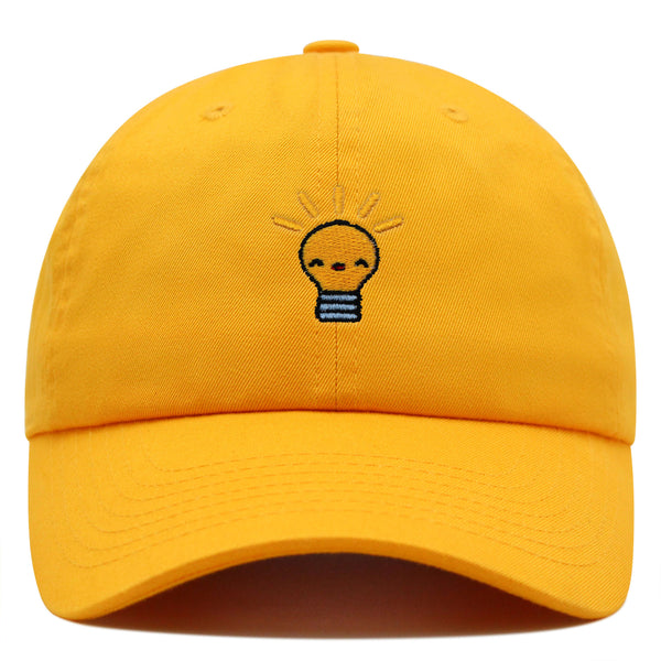 Happy Bulb Premium Dad Hat Embroidered Baseball Cap Lightbulb Idea