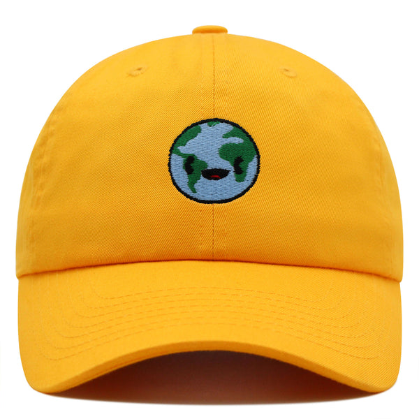 Happy Earth Premium Dad Hat Embroidered Baseball Cap Earth Environment