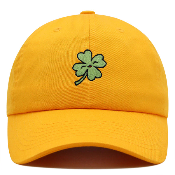 Clover Premium Dad Hat Embroidered Baseball Cap Lucky Flower