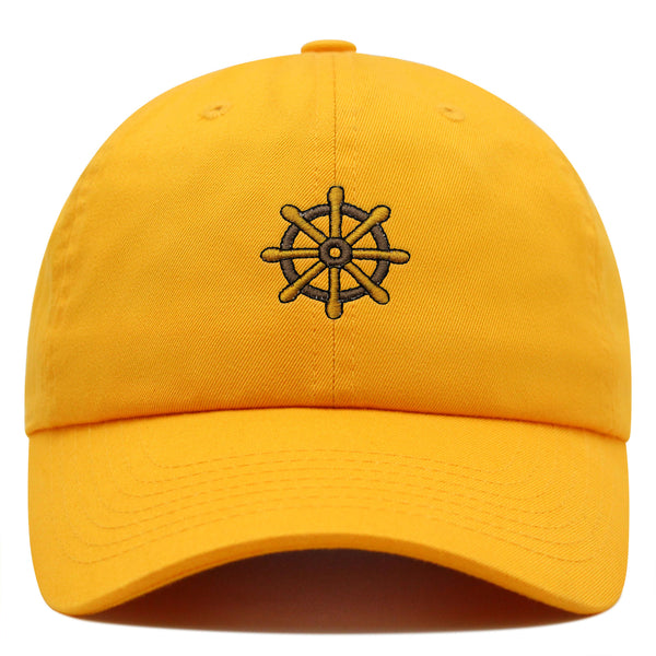 Boat Wheel Premium Dad Hat Embroidered Baseball Cap Ocean Ship Yatch