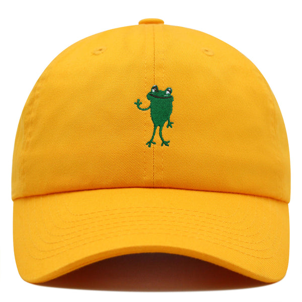 Frog Hi! Premium Dad Hat Embroidered Baseball Cap Cute