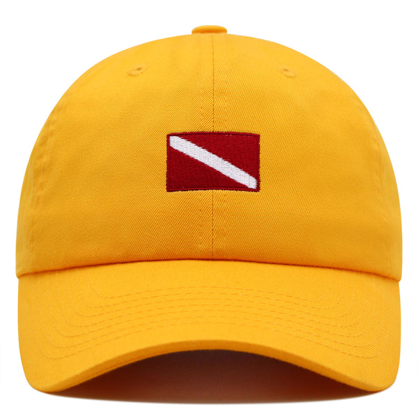 Diving Flag Premium Dad Hat Embroidered Baseball Cap Flag Symbol