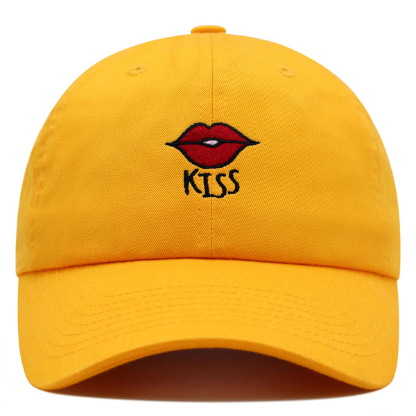 Kiss Lips Premium Dad Hat Embroidered Baseball Cap Love Red