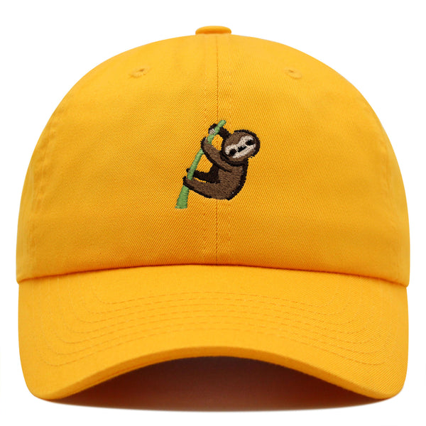 Sloth Premium Dad Hat Embroidered Baseball Cap Animal Tree