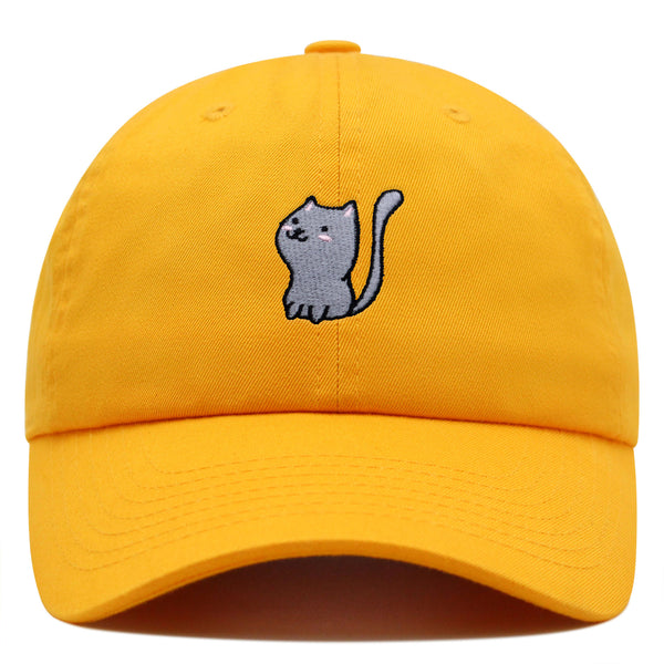 Meow Premium Dad Hat Embroidered Baseball Cap Cat Kitty