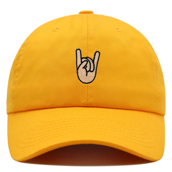 Rock and Roll Premium Dad Hat Embroidered Baseball Cap Hand Sign Peace