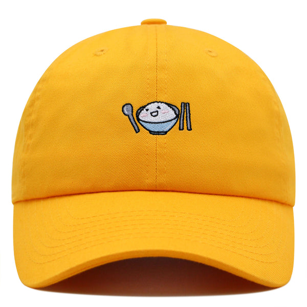 Yum Yum Premium Dad Hat Embroidered Baseball Cap Asian Food Rice