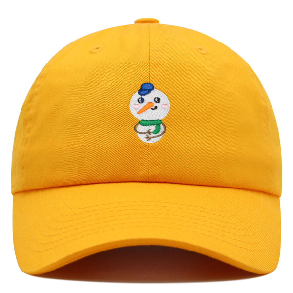 Snowman Premium Dad Hat Embroidered Baseball Cap Cute Winter