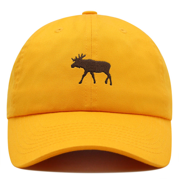 Moose Premium Dad Hat Embroidered Baseball Cap Elk Hunting