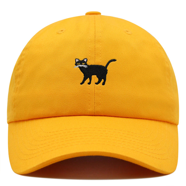 Black Cat Premium Dad Hat Embroidered Baseball Cap Cute Kitty