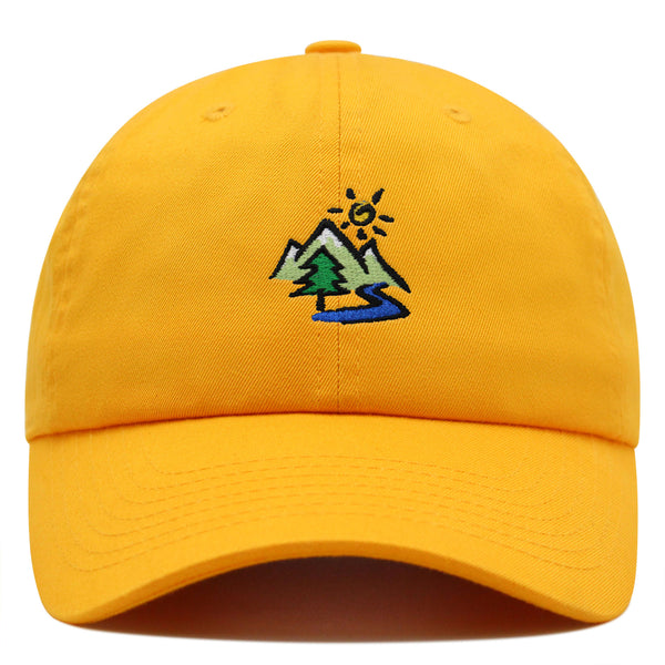 Mountain Premium Dad Hat Embroidered Baseball Cap Image