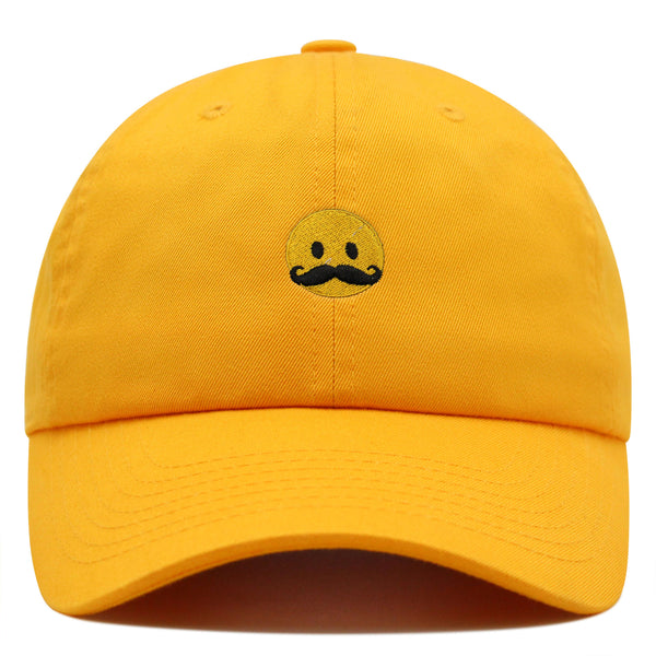 Mustache Emoji Premium Dad Hat Embroidered Baseball Cap Funny