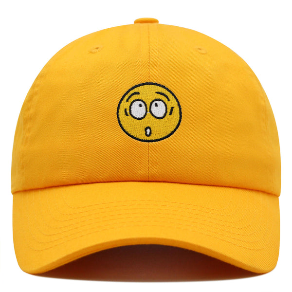 Surprised Face Emoji Premium Dad Hat Embroidered Baseball Cap Silly