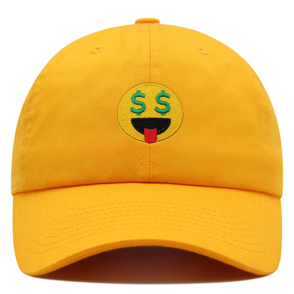 Money Eyes Emoji Premium Dad Hat Embroidered Baseball Cap Funny