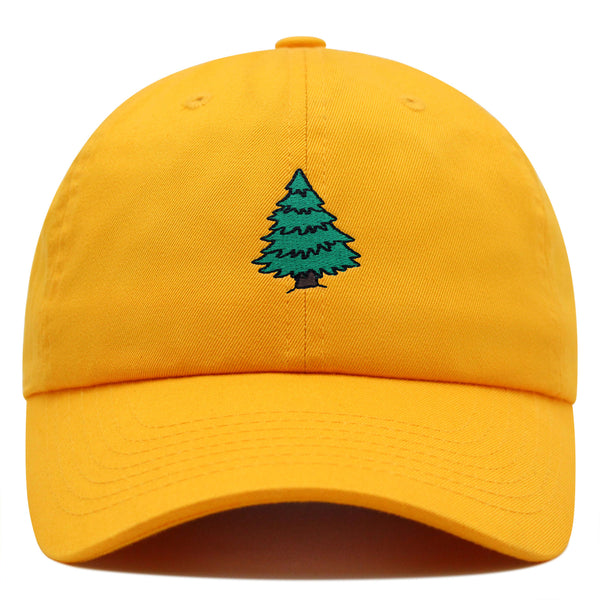 Pine Tree Premium Dad Hat Embroidered Baseball Cap Forest Camping