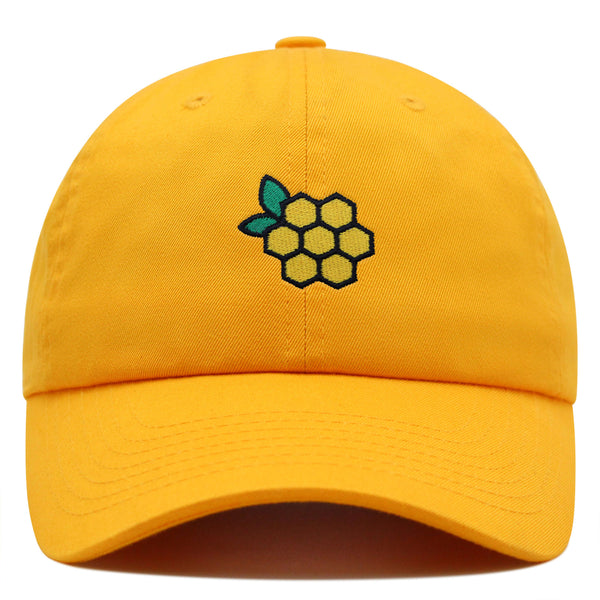 Honeycomb Premium Dad Hat Embroidered Baseball Cap Honey Logo