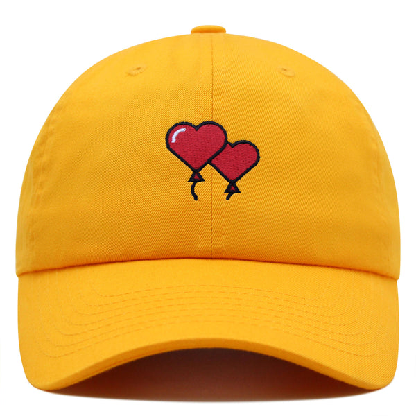 Heart Balloon Premium Dad Hat Embroidered Baseball Cap Red Ballon