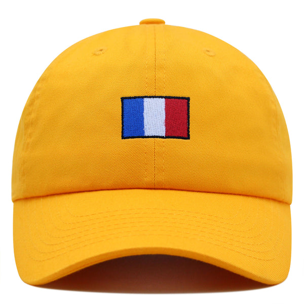 France Flag Premium Dad Hat Embroidered Cotton Baseball Cap Soccer