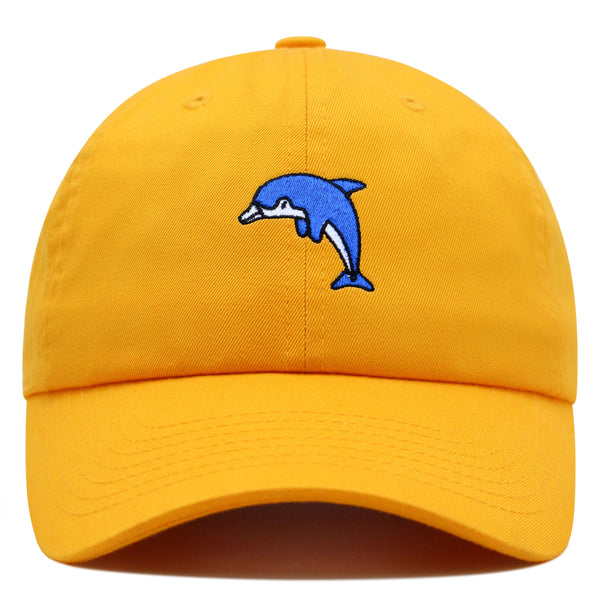 Blue Dolphin Premium Dad Hat Embroidered Cotton Baseball Cap Aquarium Florida