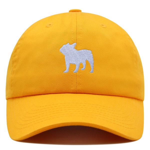 French Bulldog Silhouette Premium Dad Hat Embroidered Cotton Baseball Cap Outline