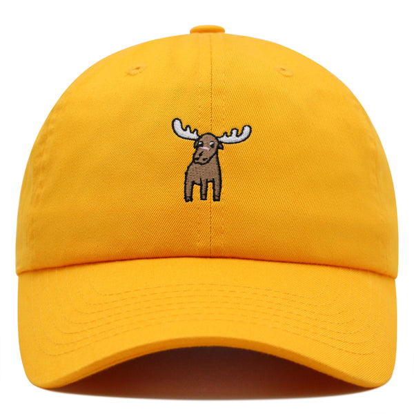 Cute Moose Premium Dad Hat Embroidered Cotton Baseball Cap Animal