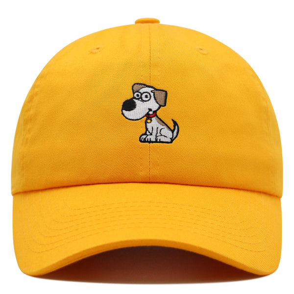 Dog with Red Collar Premium Dad Hat Embroidered Cotton Baseball Cap Cartoon Puppy