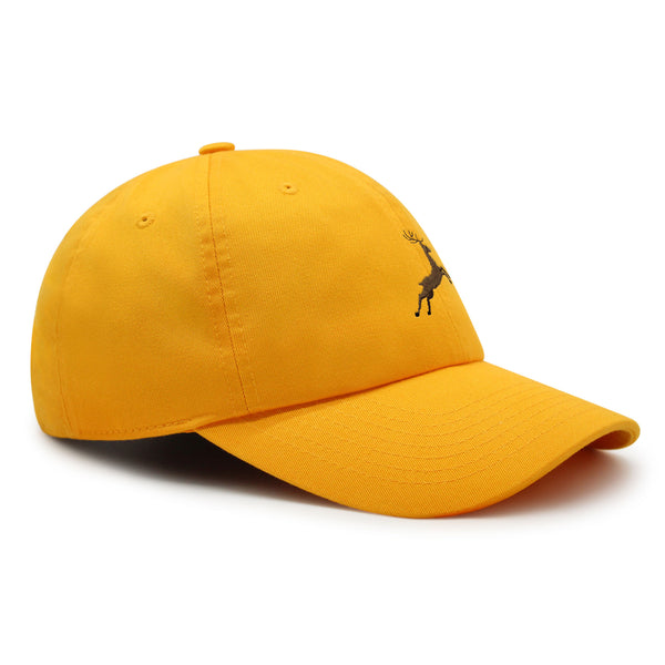 Deer Premium Dad Hat Embroidered Baseball Cap Hunting Jumping