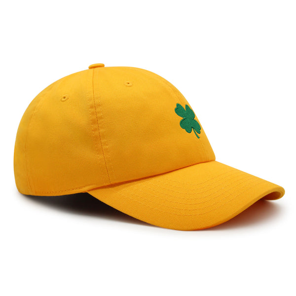 Green Clover Premium Dad Hat Embroidered Cotton Baseball Cap Four Leaf