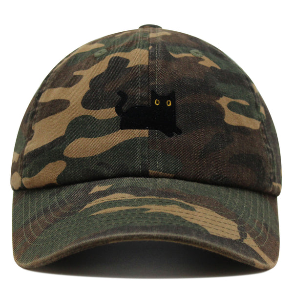 Black Cat Premium Dad Hat Embroidered Baseball Cap Cat Mom