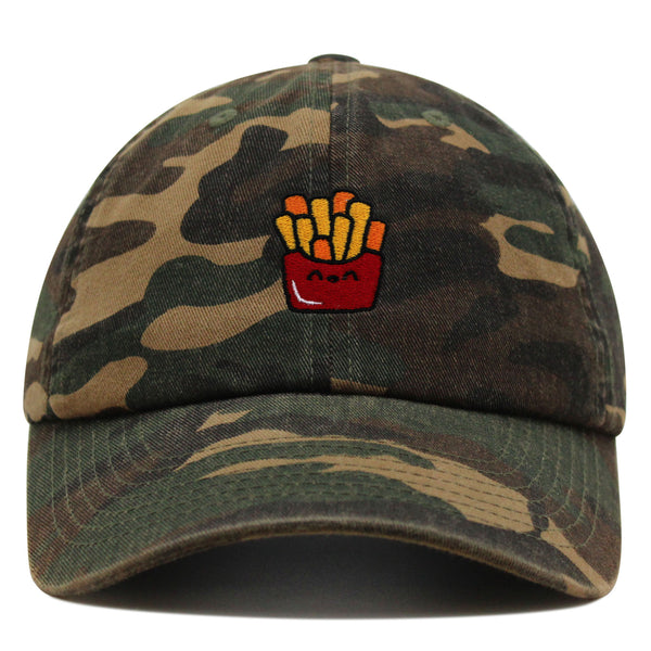 Smiling French Fries Premium Dad Hat Embroidered Baseball Cap Chips Fast Food