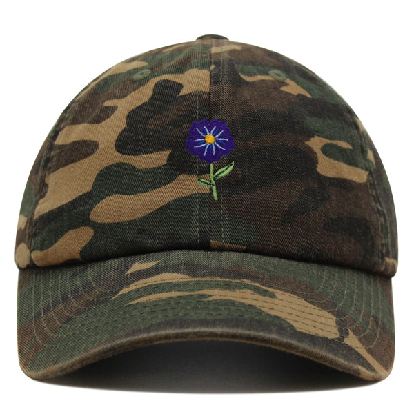 Flower Premium Dad Hat Embroidered Baseball Cap Floral Purple