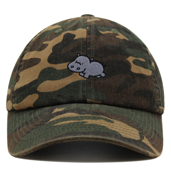 Cute Hippo Premium Dad Hat Embroidered Baseball Cap Hippopotamus Zoo