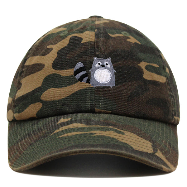 Racoon Premium Dad Hat Embroidered Baseball Cap Cute Zoo