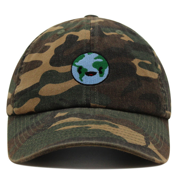 Happy Earth Premium Dad Hat Embroidered Baseball Cap Earth Environment