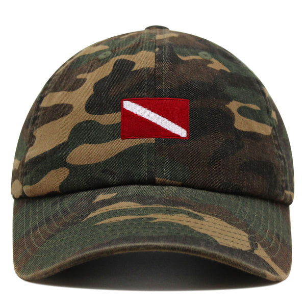 Diving Flag Premium Dad Hat Embroidered Baseball Cap Flag Symbol