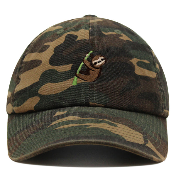 Sloth Premium Dad Hat Embroidered Baseball Cap Animal Tree