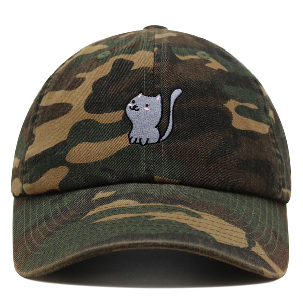 Meow Premium Dad Hat Embroidered Baseball Cap Cat Kitty