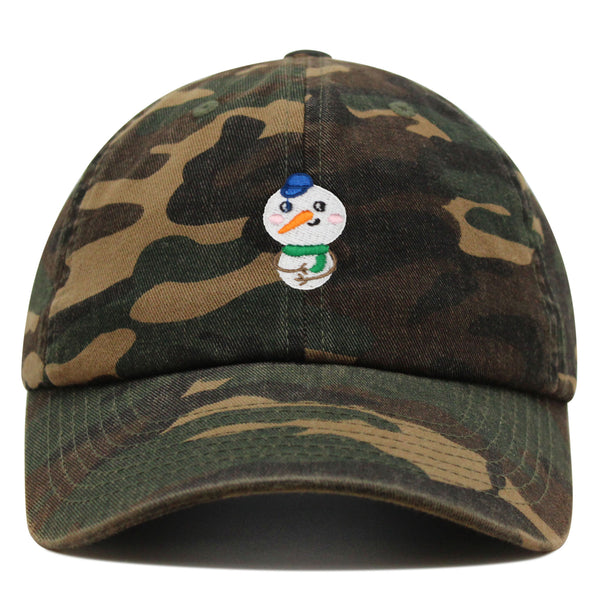 Snowman Premium Dad Hat Embroidered Baseball Cap Cute Winter