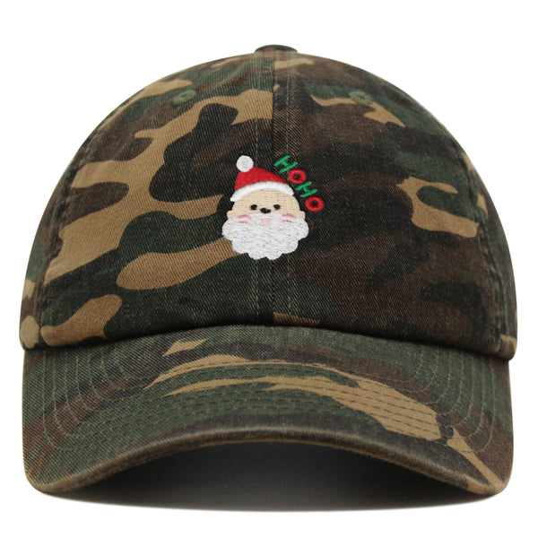 Santa Claus Face Premium Dad Hat Embroidered Baseball Cap Christmas Gift