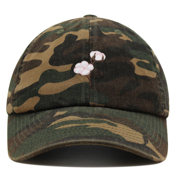 Cotton Flower Premium Dad Hat Embroidered Baseball Cap Tree