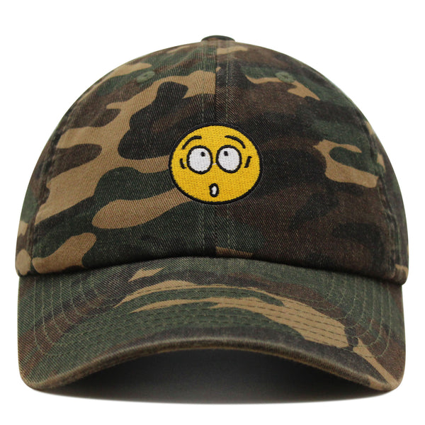 Surprised Face Emoji Premium Dad Hat Embroidered Baseball Cap Silly