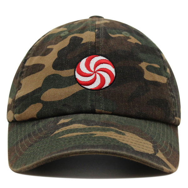 Peppermint Swirl Candy Premium Dad Hat Embroidered Baseball Cap Foodie