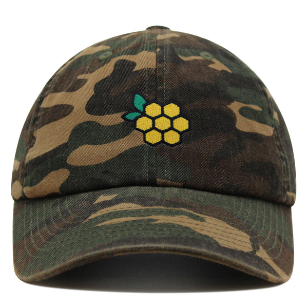 Honeycomb Premium Dad Hat Embroidered Baseball Cap Honey Logo