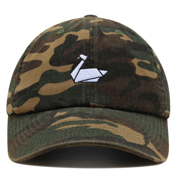 Paper Swan Premium Dad Hat Embroidered Baseball Cap Origami