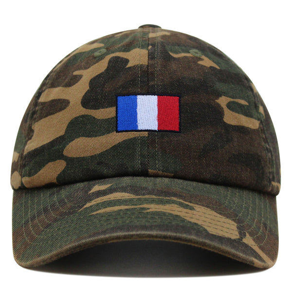 France Flag Premium Dad Hat Embroidered Cotton Baseball Cap Soccer