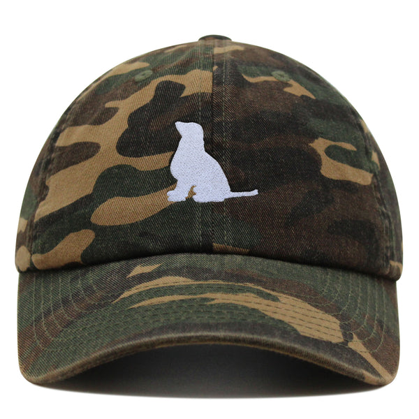 Golden Retriever Silhouette Premium Dad Hat Embroidered Cotton Baseball Cap Outline