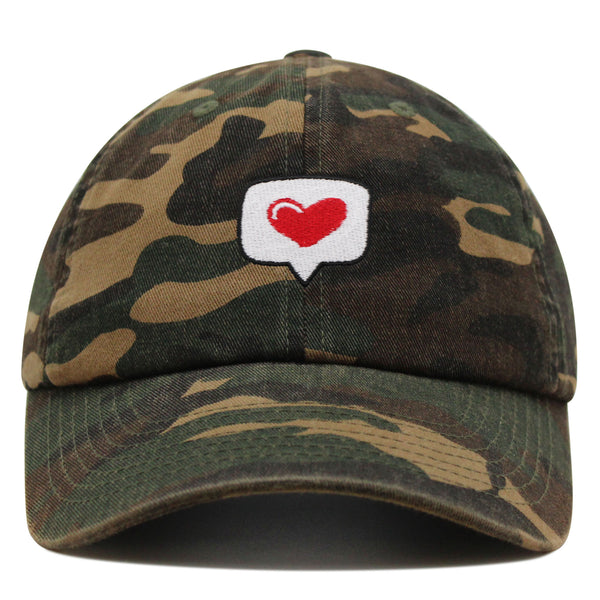 Heart Message Premium Dad Hat Embroidered Cotton Baseball Cap Text Logo