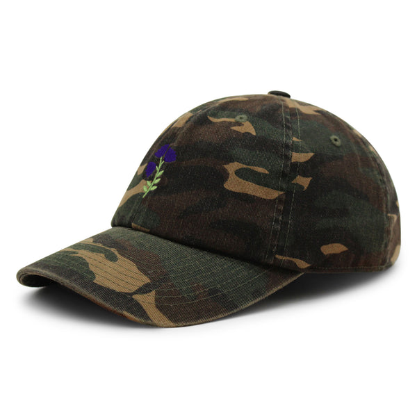 Purple flower Premium Dad Hat Embroidered Baseball Cap Purple Floral